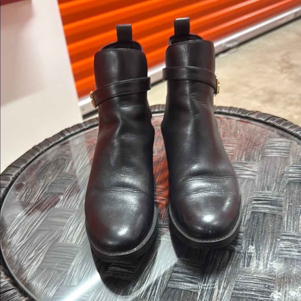 Burberry Black Leather Ankle Boots